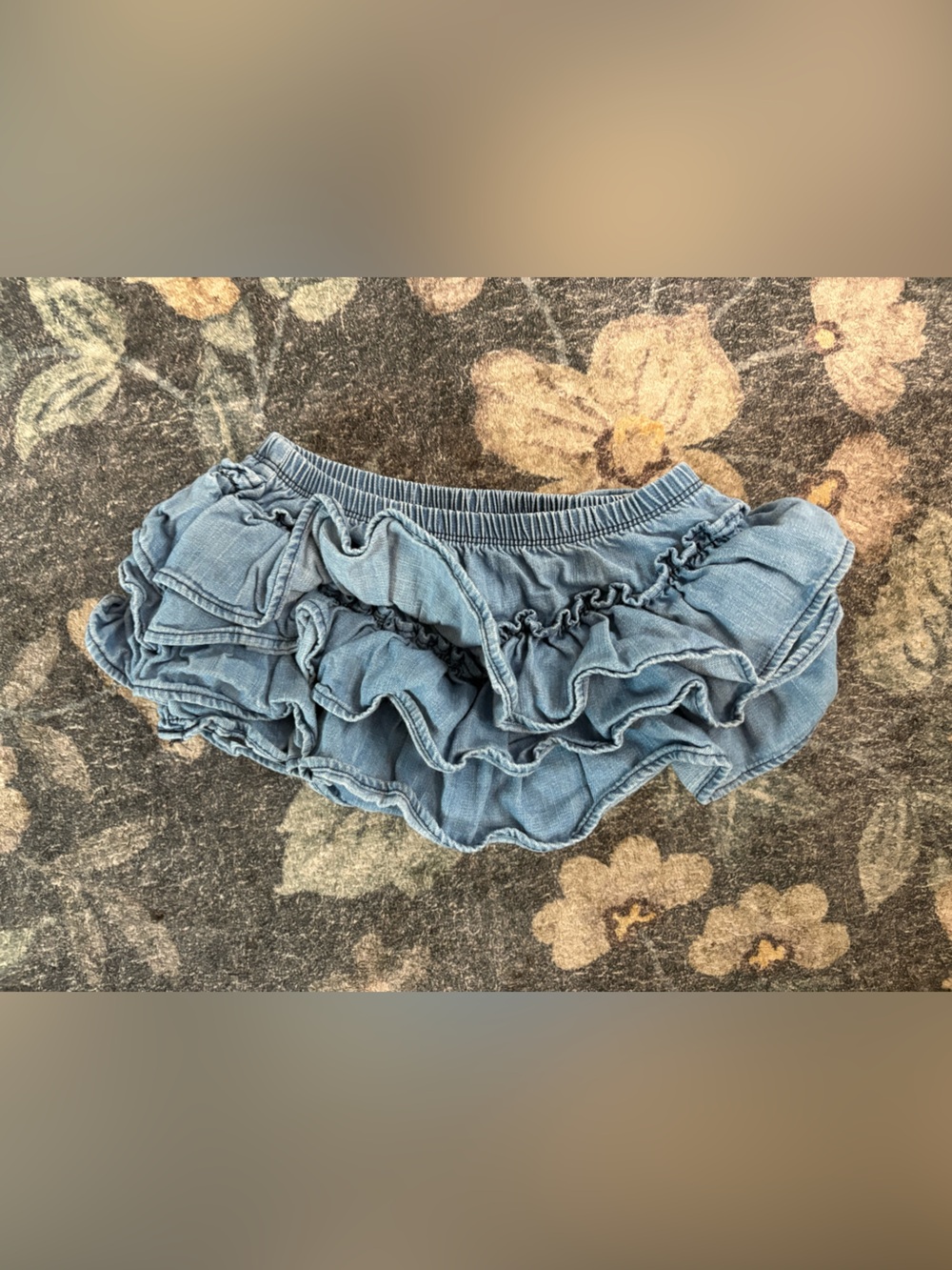 Ruffle Butts Chambray Ruffle Bloomers - Blue